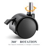 1.5 Inch Threaded Stem Furniture Casters, Metric M8 Nylon Plastic