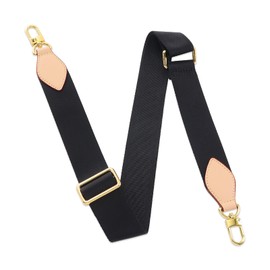 Adjustable Soft Crossbody Canvas Strap for Pochette Accessories Replacement, Designer Purse (Black)
