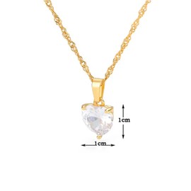 Rhinestone Heart Necklace for Women Zircon Heart Necklaces Gold Heart Necklaces Wedding Bride Necklace Jewelry Gift