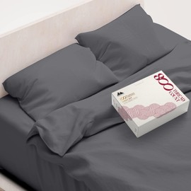 Mayfair Linen 100% Egyptian Cotton Sheets Twin XL Size - 800 Thread Count 3 PC Twin XL Sheet Sets Cotton, Silky Soft College Dorm Sheets Twin XL Set, 16" Deep Pocket Luxury Cooling Sheets - Dark Grey