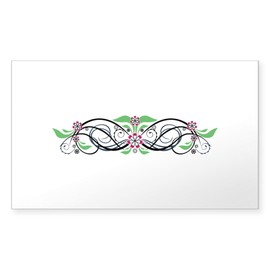 CafePress Floral Swirl Pattern Flower Decoration Sticker Rectangle Bumper Sticker Car Decal