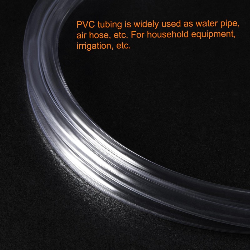 sourcing map PVC Vinyl Tube 4.5 mm ID 6.5 mm