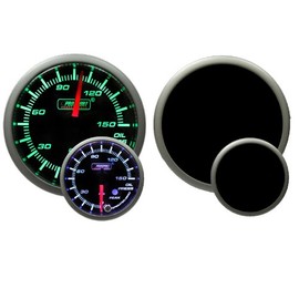 Oil Pressure Gauge-with Peak and Warning Electrical Green/White Premium Series 52mm (2 1/16")