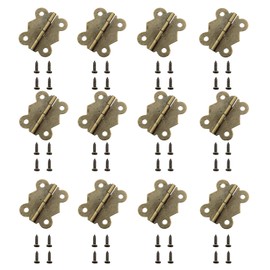 KKUANG 12PCS 38.4x32mm Metal Butterfly Hinges with Screws Suitable for Furniture/Crafts/Cabinet/Jewellery Case/Small Wooden Box