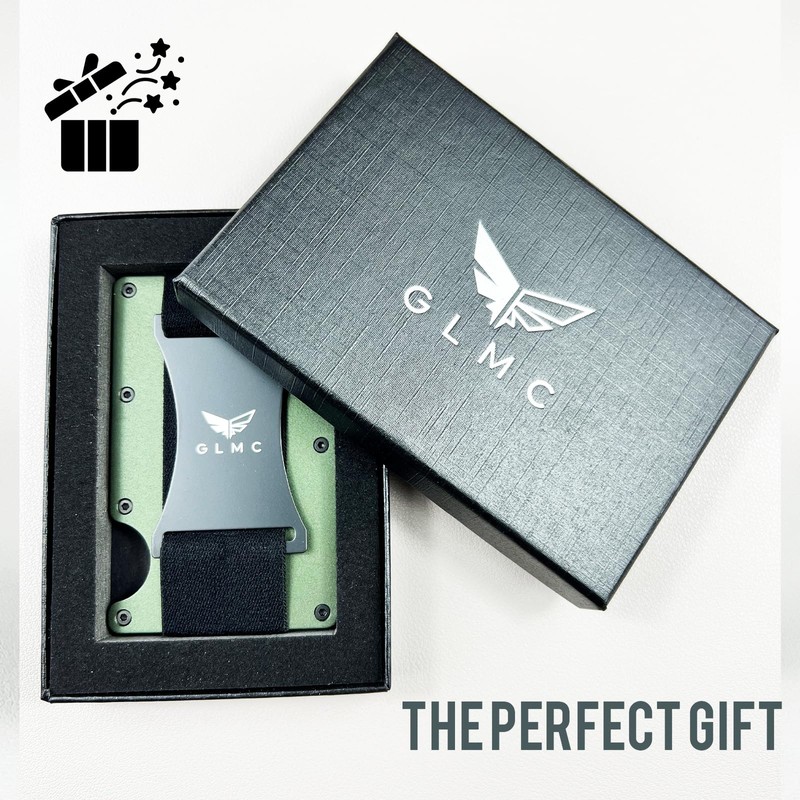 GLMC Minimalist Metal Wallet RFID-Blocking Credit Card Holder with Cash