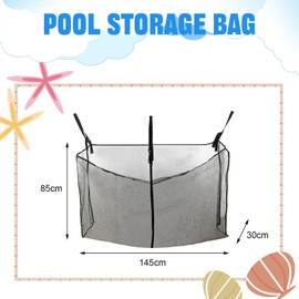 Pool Float Storage Bag,Pool Toy Storage Net Mesh Bag,Swimming Pool Float Organizer Holder Hanging Mesh,Adjustable Pool Storage Net Bag for Balls,Floats,Water Inflatable Toys Pool Accessories Equipment