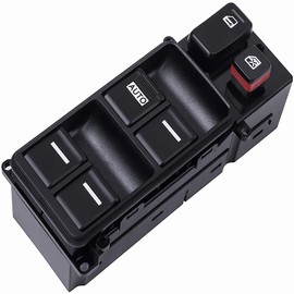 HuiGood 35750-SDA-H12 Electric Master Power Window Switch Left Driver Side, Touch Push Button, Black, Compatible with Honda Accord 2003-2007