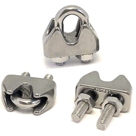 Stainless Steel Wire Rope Clamp 10 Pieces 4 mm Similar to DIN 741 Stainless Steel Bow Clamps Rope Clamp for Wire Rope V4A AISI 316 Tecklenborg, Kegel GmbH