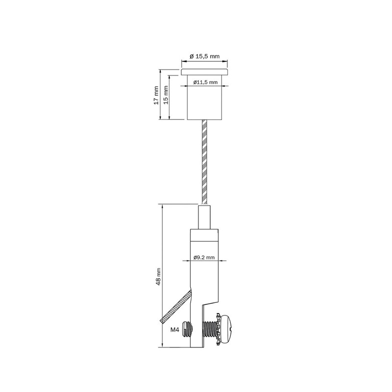 STAS suspension set with panel hanger (10 mm) and ceiling