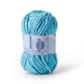 Chunky Chenille Yarn for Crocheting，Baby Yarn for Crocheting Soft Blankets，Bulky Yarns for Crochet Amigurumi，100g (74.3yds) Fluffy Velvet Yarns for Hand Knitting (Blue)