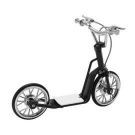 Deck Scooter Toys 13x16.5cm/5.1x6.5in Vivid DIY Alloy Material Black Miniature Toys Scooter Ornament for Bookshelves