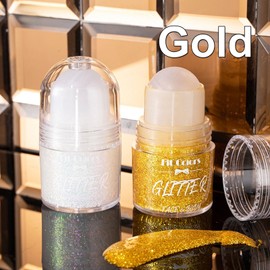 Glitter Gel Roll On for Hair, Face and Body Glitter Mermaid Festival Glitter Make-Up Rave 25 ml Gold