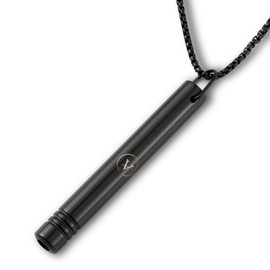 VIGLORY Anxiety Necklace, 2 in 1 Mindful Breathing Necklace, Calming and Breathing Tool for Anxiety, Meditation Stress Relief Gifts for Women and Men, Quit Smoking Aid(Black)