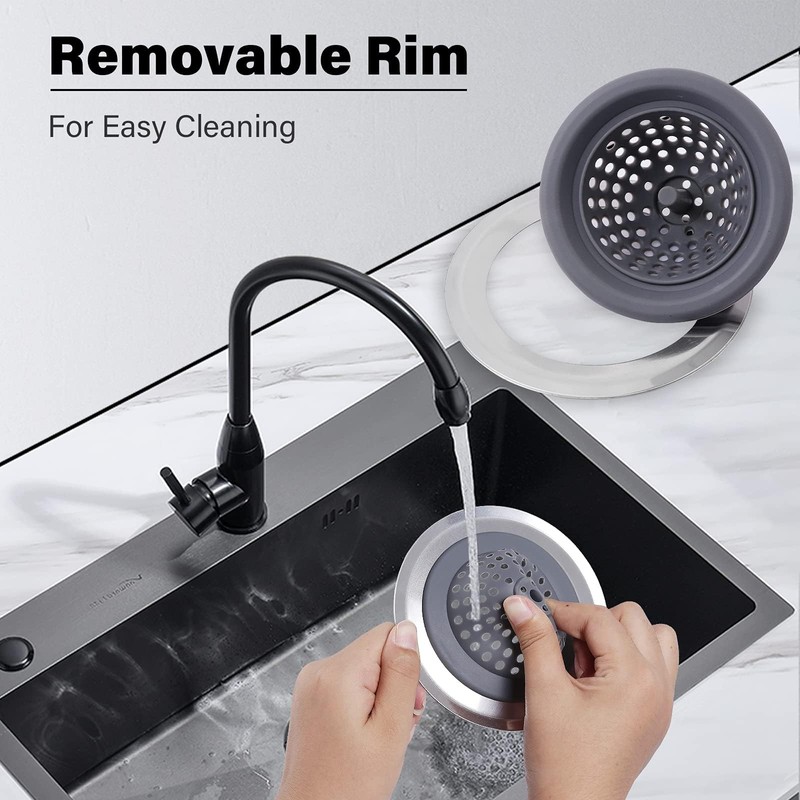Miibox Silicone Kitchen Sink Drains Strainer, Wide Rim 4.65" Diameter