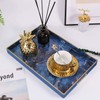 Zosenley Decorative Tray, Marbling Plastic Tray with Handles, Rectangular Vanity