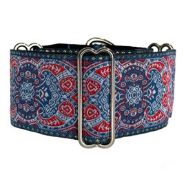 Martingale Dog Collar and Leash Set for Greyhound Saluki Whippet and Other Breeds with Similar Neck 2" Wide (L 14"-18" and Leash Set)