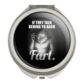 GRAPHICS & MORE Talk Behind Your Back Fart Compact Travel Purse Handbag Makeup Mirror