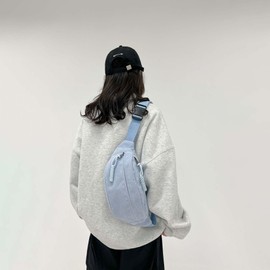 Micmores Women's Shoulder Bag, Bum Bag, Small, Fashionable Cord Crossbody Bag, Stylish & Practical Chest Bag, Belt Bag, Waist Bags for Outdoor Sports, Travel, Running, School, blue, Fashion, casu