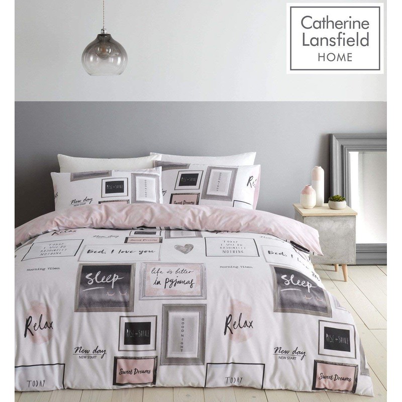 Catherine Lansfield Sleep Dreams Reversible Single Duvet Cover Set with