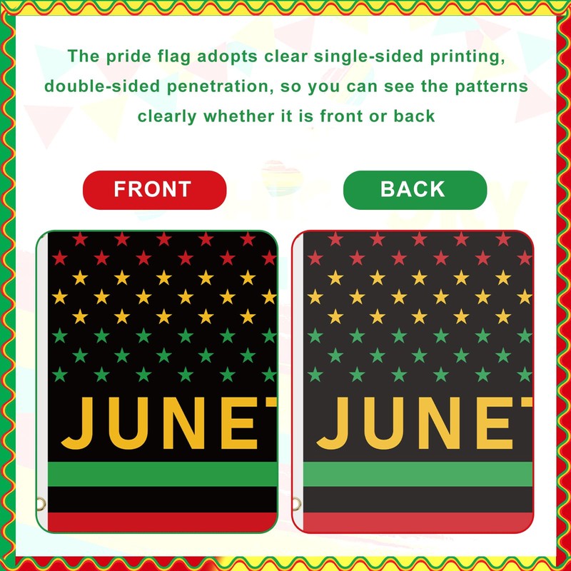 JUNEBRUSHS 2 Pack Juneteenth Flags for Outside, 3x5 Ft African
