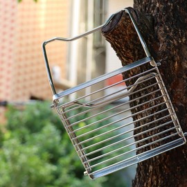 beiyaiey Folding Campfire Grill Portable StainlessSteel Camping Grill Grate Gas Stove Stand Outdoor Wood Stove Stand BBQ Grill