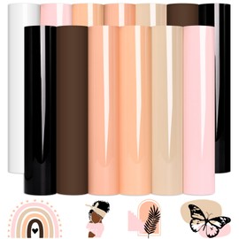 WRAPXPERT Skin Tone Permanent Vinyl - 13 Sheets Bundle 12"x12" Brown Tan Craft Vinyl Sheets Cream Beige Adhesive Vinyl Craft Cutters DIY Projects for Cricut Silhouette Cameo