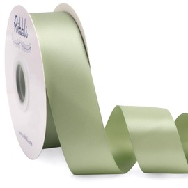 Ribbli Sage Green Satin Ribbon Double Faced Satin 1-1/2 Inch x Continuous 50 Yards-Spring Moss Ribbon for Gift Wrapping Crafts Wedding Decoration Bows Bouquet Floral Arrangement
