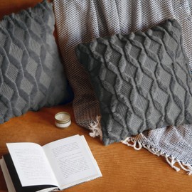 Pagnanno. Set of 4 Soft Velvet Cushion Covers 45x45cm(18x18 Inches) Fluff Throw Pillowcases Square Cushion Covers for Chairs,living room,bedroom with Invisible Zipper (18"x18" (Pack of 4), Dark Grey)