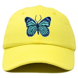 DALIX Exotic Blue Butterfly Hat Womens Gift Girls Cap Yellow