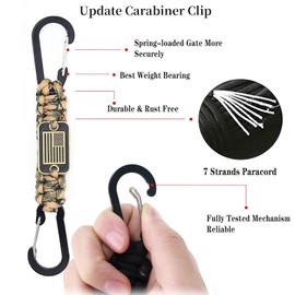 cibtdtl 2 Pcs Heavy Duty Paracord Lanyard Keychain, Braided Parachute Rope Necklace Keychains with Cool USA Flag, Strong Lanyard for Outdoor Activities, Camera, Keys, Whistle, Traveling