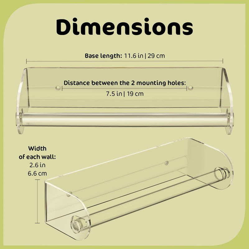 Srenta Clear Acrylic Paper Towel Holder Wall Mount Paper Towel