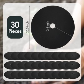 30 Pieces 20.5 Inch Weed Barrier Mats Non Woven Tree Mulch Ring Thickened Tree Protectors Mat Black Mulch Reusable Tree Rings Landscaping Plant Cover Round Anti Grass Gardening Fabric Cover