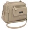 MultiSac Women's Zippy Triple Compartment Crossbody Bag Cross Body, Chino,