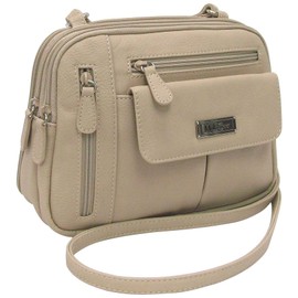 MultiSac Women's Zippy Triple Compartment Crossbody Bag Cross Body, Chino, One Size