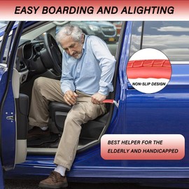 Weigulo Car Door Handle for Elderly 2 Pack, Multifunction Handle, Latch Handle for Seniors and Handicapped Red