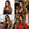 T1B/P430 Highlighted Light‑Brown Straight Hair Bundles 14/16/18