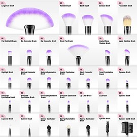 VANDER - Juego de brochas de maquillaje profesional de 32 piezas, juego de brochas de maquillaje, juego de brochas de maquillaje, base de mezcla de co