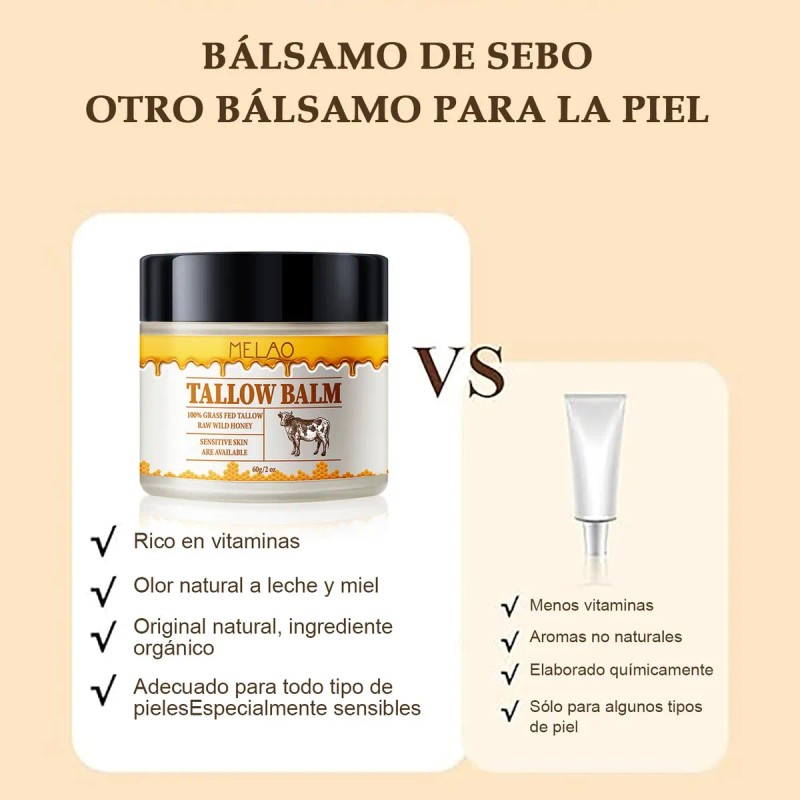 2 Frascos De Sebo De Carne Creme Facial Para Cuidados