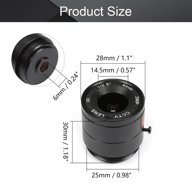 Fielect 4mm CCTV Camera Lens 3MP Pixels 1/2.5" Security Camera