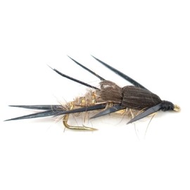 The Fly Fishing Place Double Bead Gold Ribbed Hare's Ear Nymph Fly Fishing Flies - Trout and Bass Wet Fly Pattern - 6 Flies Hook Size 14