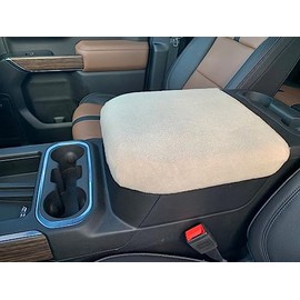 Auto Console Covers- Fits The GMC Sierra (All Models & Trim with Bucket Seats) 2019-2023 Center Console Cover Fleece-Taupe