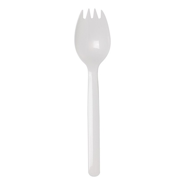 Dixie Individually Wrapped 5.75" Medium-Weight Polypropylene Plastic Spork by GP PRO (Georgia-Pacific), White, CMP23C, (Case of 1,000)