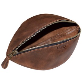 Hide & Drink, Leather Gameday Football Dopp Toiletry Bag, Gym Travel Organizezer, Bathroom Shaving Grooming Essentials, Handmade Includes 101 Year Warranty :: Bourbon Brown