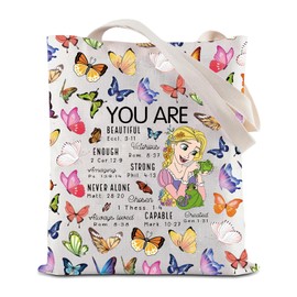 JYTAPP Rapunzel Cartoon Character Tote Bag Rapunzel Fan Gift You Are Beautiful Shoulder Bag Tangled Princess Lover Gift (beige)