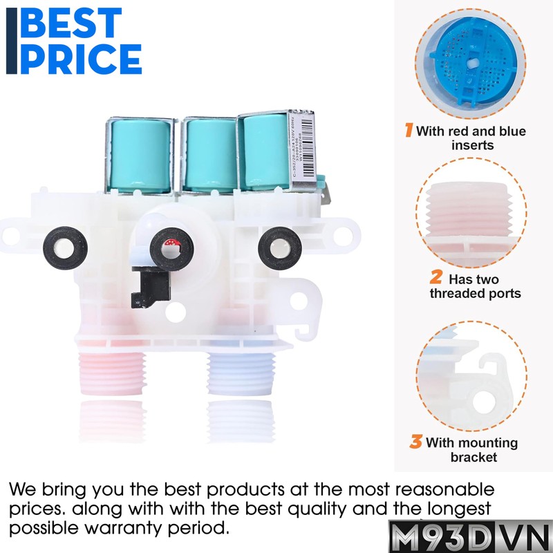 Water Inlet Valve Replacement For Maytag MVW6200KW0 MVW6200KW1 MVW6200KW2 MVW6230HC0