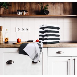 Utopia Towels 12 Pack Kitchen Towels, 15 x 25 Inches Cotton Dish Towels, Tea Towels and Bar Towels (Black)