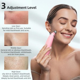 Mikrodermabrasionsgerät Mitesserentferner Porenreiniger, 2-in-1 Diamant Mikrodermabrasion mit 4 Modi 8 Saugköpfe, Mitesser Sauger für Hautverjüngung