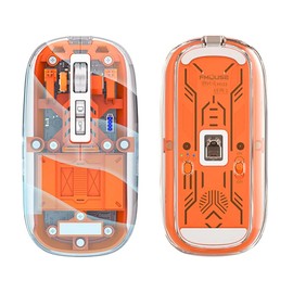 Transparent Mouse, 2.4G USB, Wireless, Bluetooth, Quiet, Type-C Charging, 4DPI, 3-Device Connection, Lightweight, Optical Mouse, for PC Nodes, Computers, Smartphones, Tablets, Compatible with iOS,