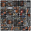 A-LUGEI【𝟱𝟴𝗣𝗰𝘀】【5 Size】 Tool Box Organizer Tray Divider Set, 【Black】 Desk