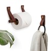 Keyaiira Leather & Wood Toilet Paper Holder + Hand Towel